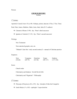 Church History I - Outline - St. Maximus the Confessor Orthodox