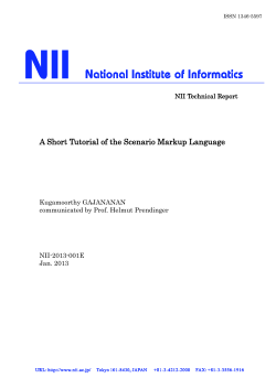 A Short Tutorial of the Scenario Markup Language