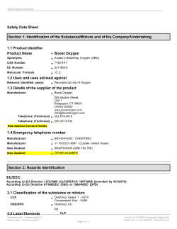 the Boost Oxygen Safety Data Sheet for New Zealand