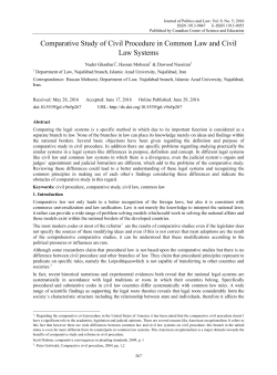 Comparative Study of Civil Procedure in Common Law and Civil