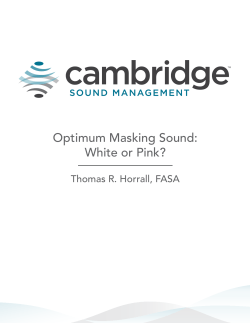 Optimum Masking Sound: White or Pink?