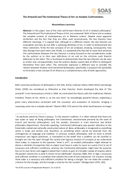 The Artworld and The Institutional Theory of Art: an Analytic