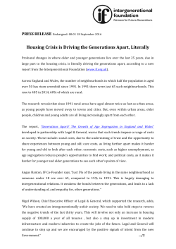 Housing Crisis is Driving the Generations Apart, Literally