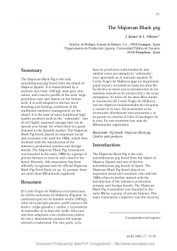 Summary Resumen Introduction The Majorcan Black pig
