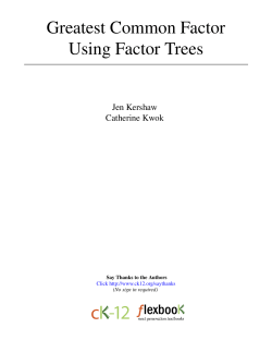 Greatest Common Factor Using Factor Trees
