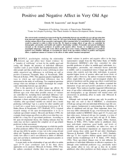 Positive and Negative Affect in Very Old Age