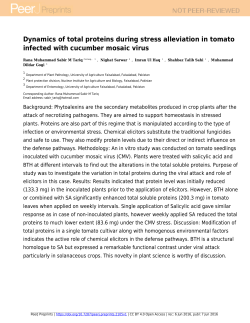 Dynamics of total proteins during stress alleviation in tomato
