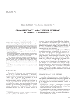 GEOMORPHOLOGY AND CULTURAL HERITAGE IN COASTAL