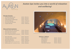 Avaton Spa invites you into a world of relaxation and wellbeing!