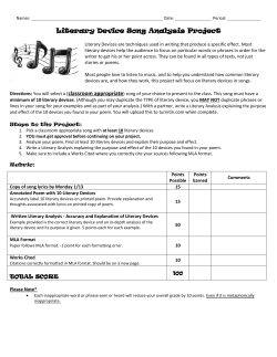 Literary Device Song Analysis Project
