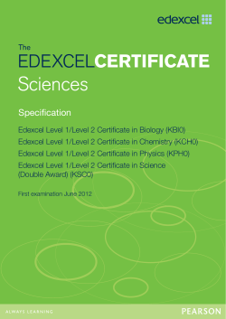 Specification - Edexcel