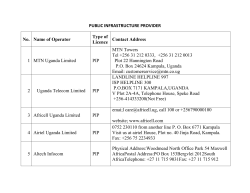 Public Infrastructure Provider - Uganda Communications Commission