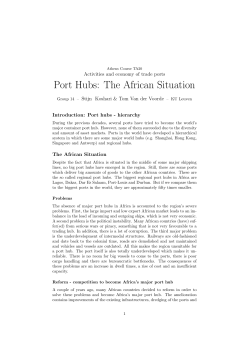 Port Hubs: The African Situation