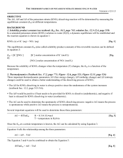 the thermodynamics of potassium nitrate