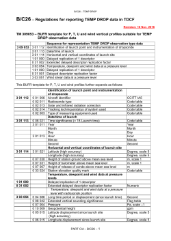 B/C26 &ndash; Regulations for reporting TEMP DROP data in TDCF