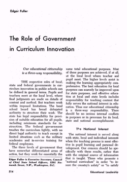 The Role of Government in Curriculum Innovation