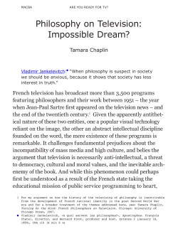 Philosophy on Television: Impossible Dream?