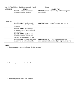 Unit 3 BOA503 Unit Conversion Worksheet