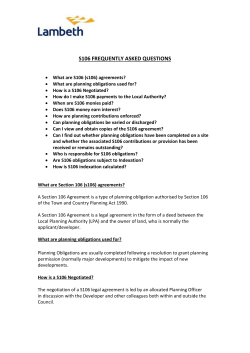 s106 frequently asked questions