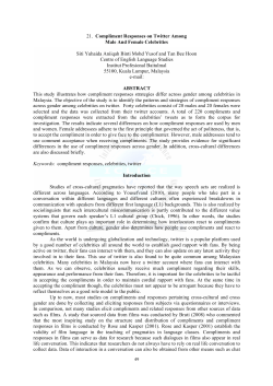 21. Compliment Responses on Twitter Among Male And Female