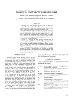 24. Chemistry of Halite and Potash Salt Cores, DSDP Sites 374 and