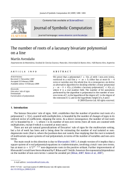 Journal of Symbolic Computation The number of roots of a lacunary