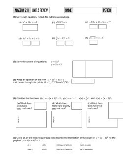 (1) Solve each equation. Check for extraneous solutions. (a) (b) &radic; (c