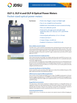OLP-5, OLP-6 and OLP-8 Optical Power Meters Pocket-sized
