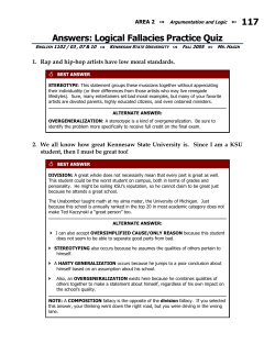 Answers: Logical Fallacies Practice Quiz