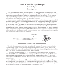 Depth of Field - Better Light, Inc.
