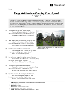 CommonLit | Elegy Written in a Country Churchyard
