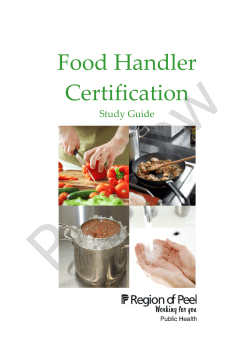 Food Handler Certification Study Guide - Sample