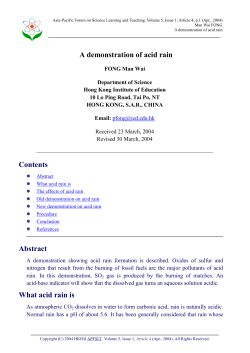 A demonstration of acid rain acid rain is