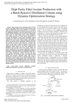 High Purity Ethyl Acetate Production with a Batch Reactive