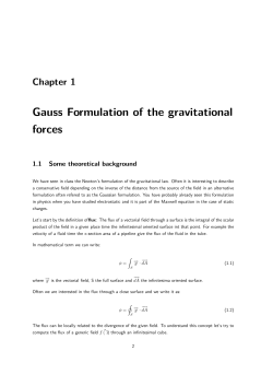 Chapter 1 Gauss Formulation of the gravitational forces