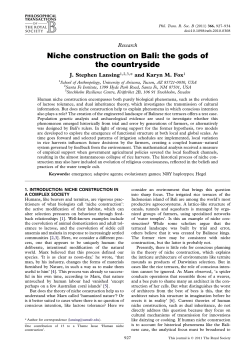 Niche construction on Bali - Philosophical Transactions of the Royal