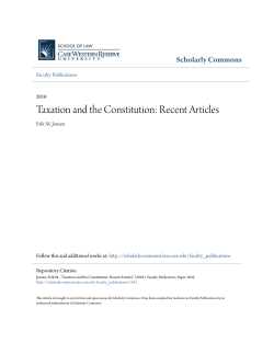Taxation and the Constitution: Recent Articles
