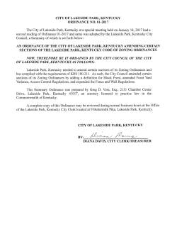 city of lakeside park, kentucky ordinance no. oi
