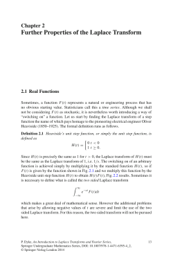 Further Properties of the Laplace Transform
