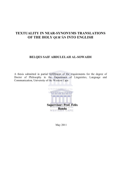 TEXTUALITY IN NEAR-SYNONYMS TRANSLATIONS OF THE
