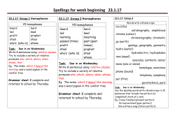 Spellings for week beginning 29.6.15