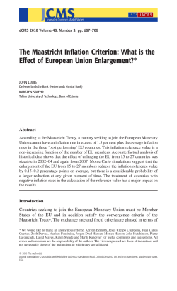 The Maastricht Inflation Criterion: What is the Effect of European