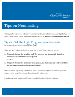 Tips on Nominating - Jackson Healthcare