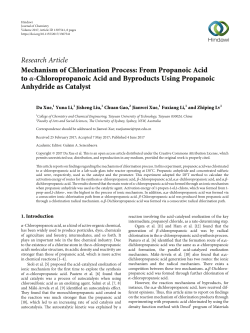 Mechanism of Chlorination Process: from Propanoic acid