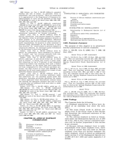 African Elephant Conservation Act, 16 U.S.C. &sect;&sect;4201 et seq.