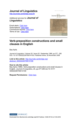 Journal of Linguistics Verbpreposition constructions and small