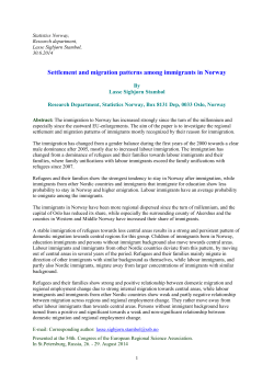Settlement and migration patterns among immigrants in Norway