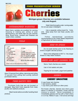 FOOD PRESERVATION SERIES Cherries