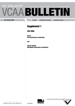 Supplement 1 - VCE 2009 Drama Solo performance