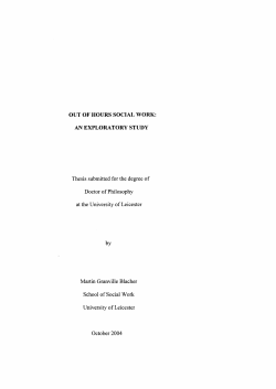 OUT OF HOURS SOCIAL WORK: AN EXPLORATORY STUDY